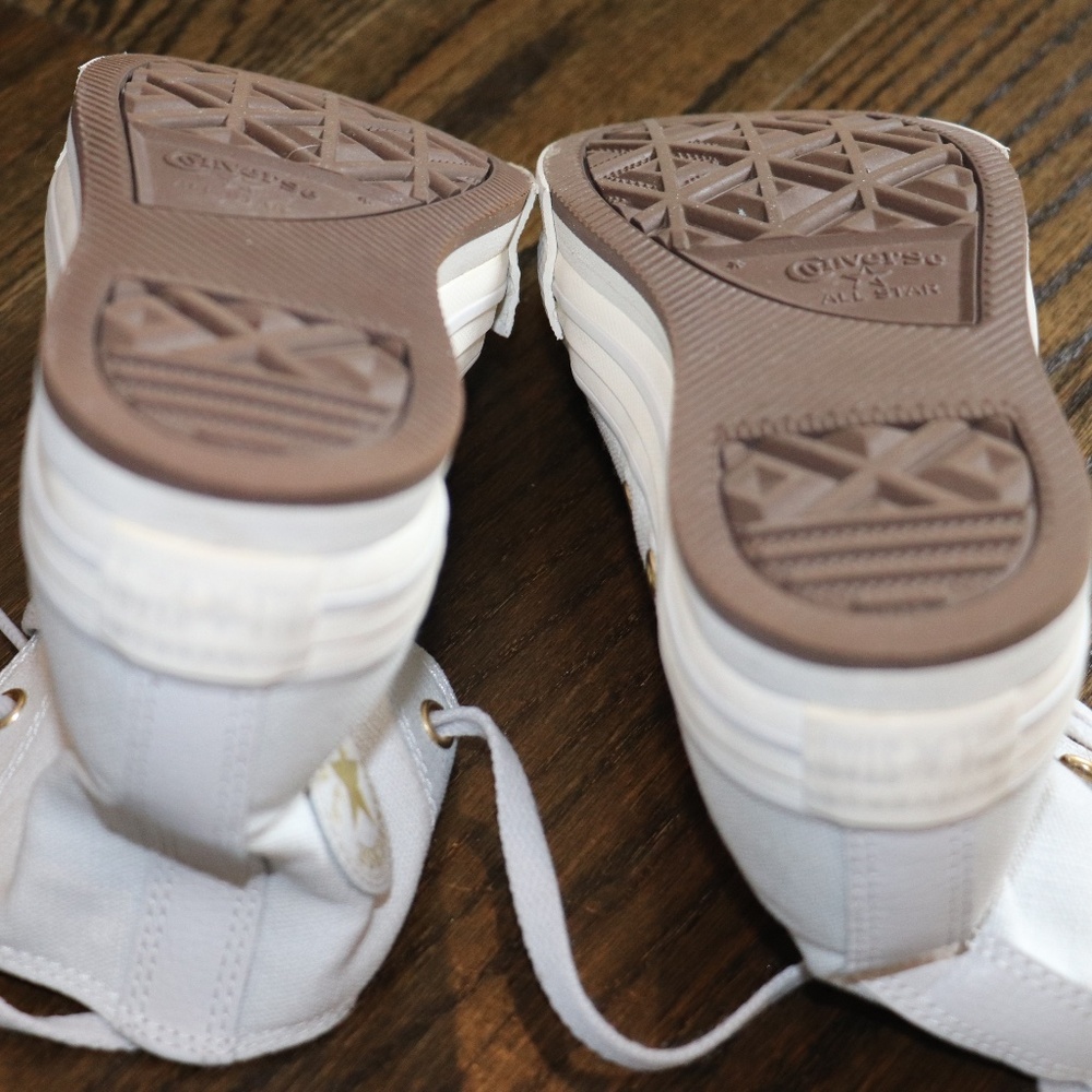 Chuck Taylor All Star EVA Lift Platform Tonal Canvas YOUTH Size 3.5 Barely Grey - Picture 10 of 16